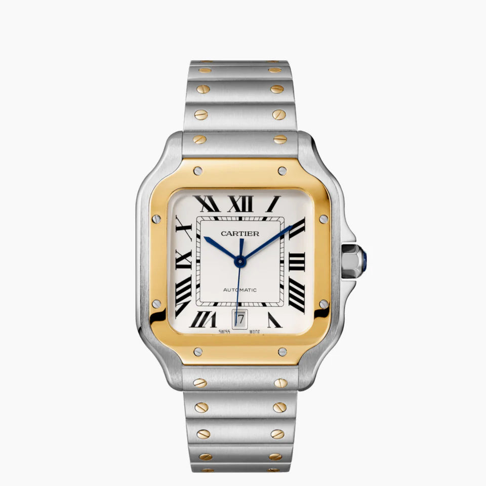 Cartier Santos Dos tonos C BLanca